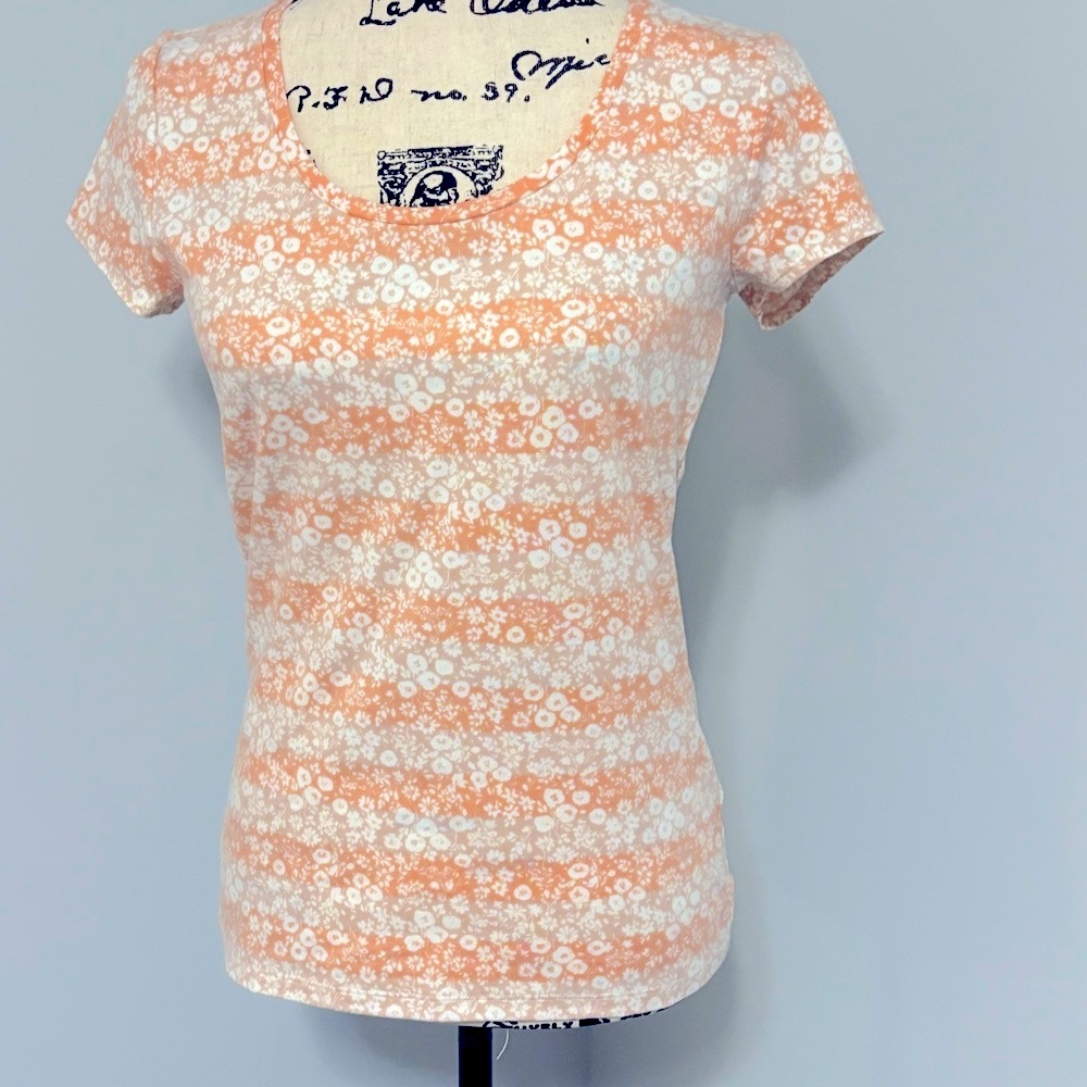 Ann Taylor Orange Cream Floral Top Women S   NWT